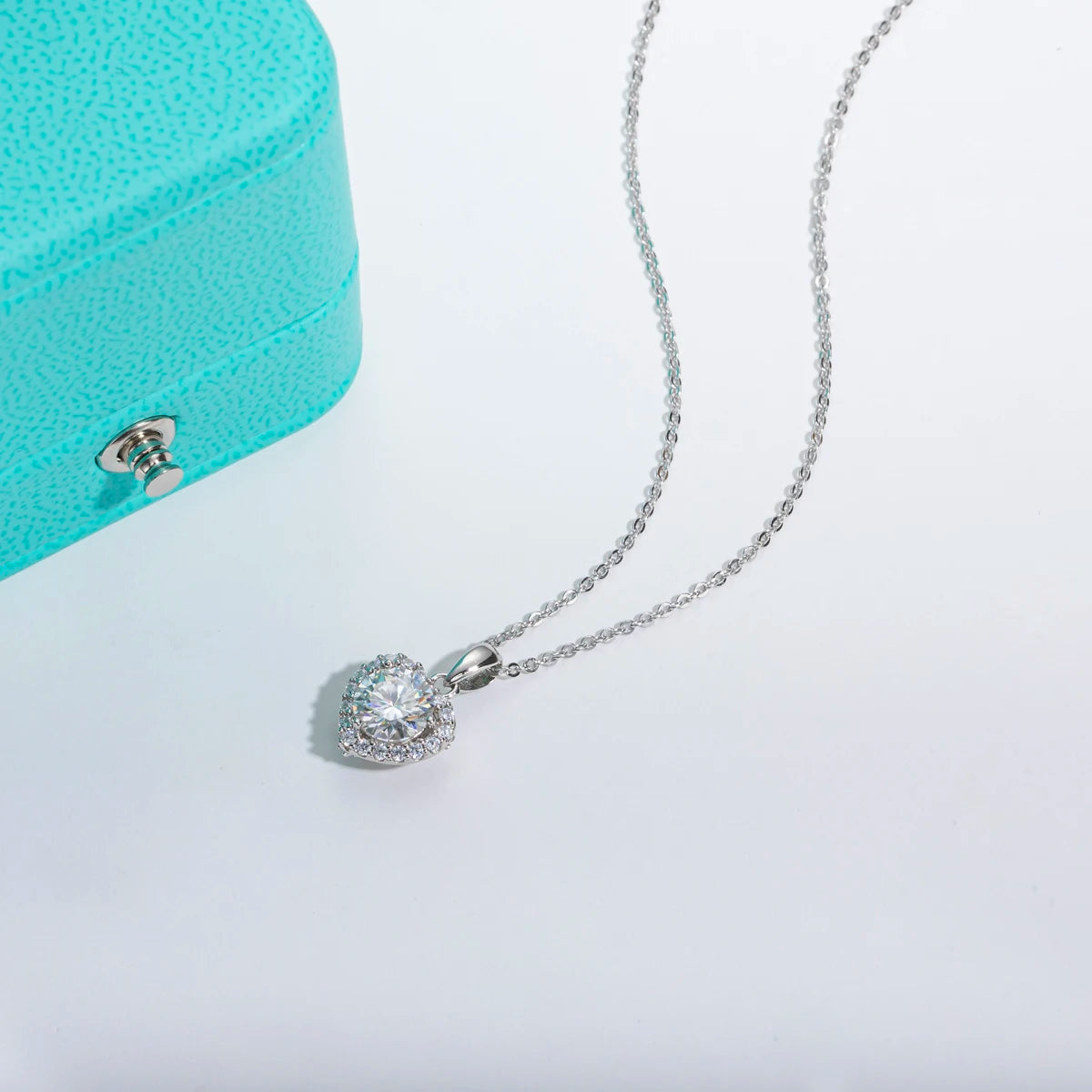 Moissanite Heart Pendant Necklace