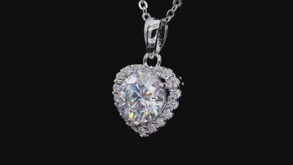 Moissanite Heart Pendant Necklace